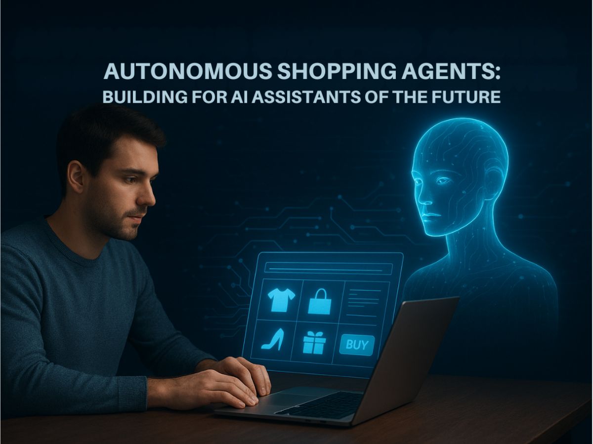 Man using laptop with AI shopping assistant hologram, symbolizing future-ready E-commerce website development services in Kochi.