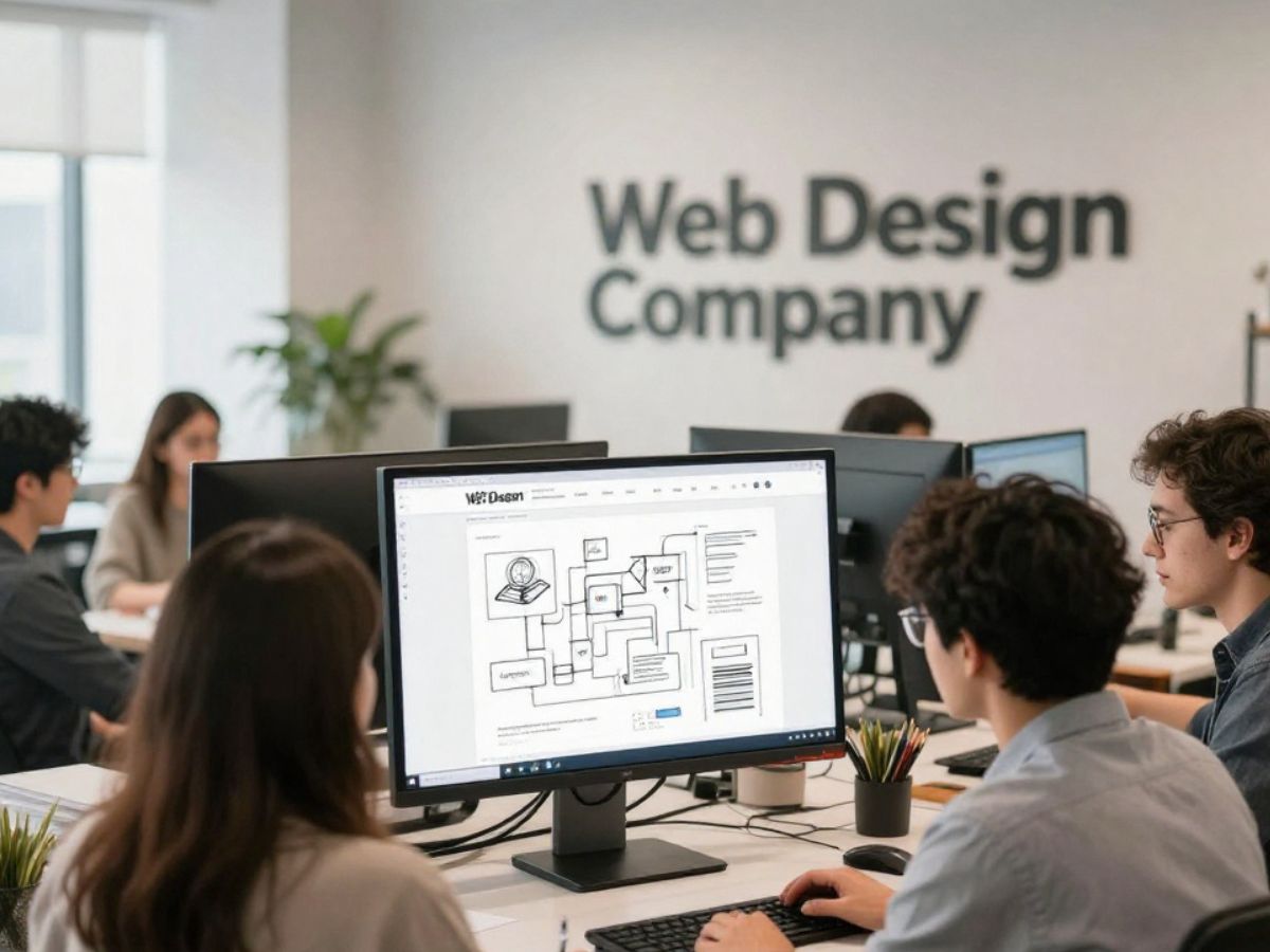 Team working in a professional web design company Kerala office