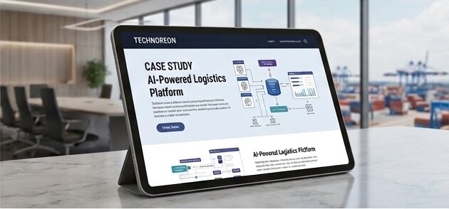 AI-powered logistics platform case study website designed by a professional web design company in Kerala
