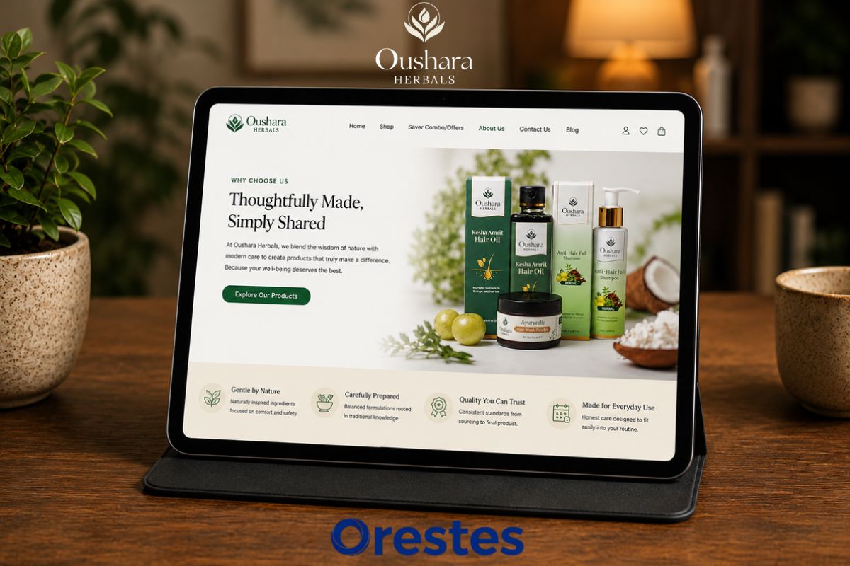 Tablet displaying a responsive business website designed by the best web design company in Kerala.