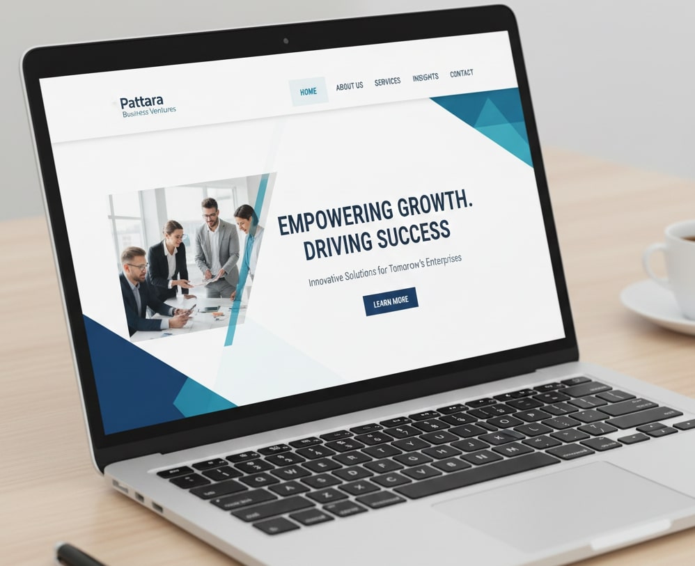Pattara Business Ventures homepage showcasing empowering growth and driving success for enterprises.